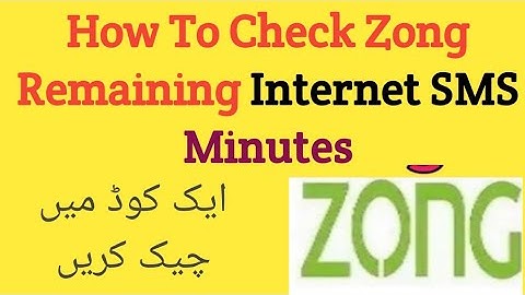 How To Check Zong Remaining Resources ||  Check Zong Remaining  Mbs Remaining Minutes And SMS