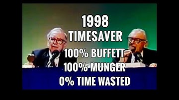 TIMESAVER EDIT - FULL Q&A Warren Buffett Charlie Munger 1998 Berkshire Hathaway Annual Meeting