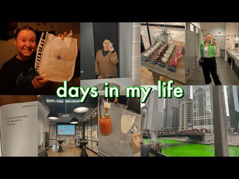 days in my life: working from home, in office day, Lulu lemon haul, St Patrick's Day in Chicago!