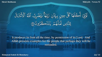 سورة ابراهيم مترجمة بالإنجليزية بصوت الشيخ محمد المنشاوي  Surah Ibrâhîm Translated To English