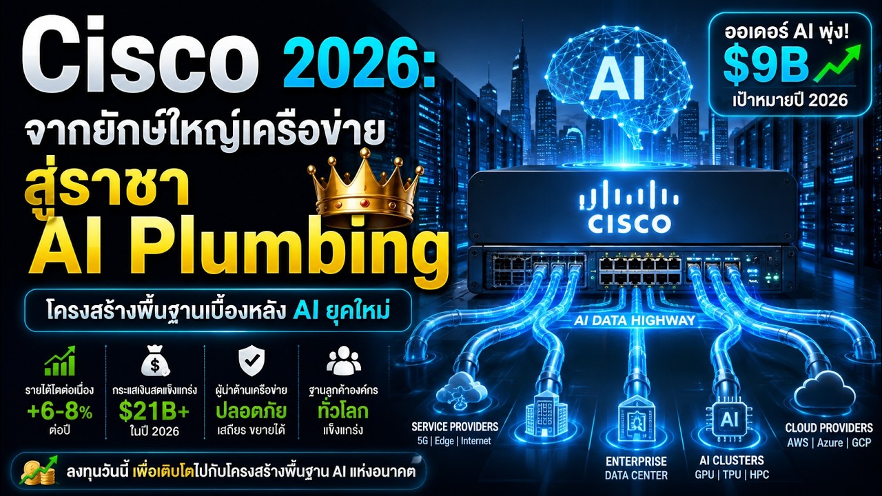 ⁣Cisco AI Supercycle มาแล้ว! ยอดสั่งซื้อพุ่ง $300B พลิกเกมครั้งใหญ่ในประวัติศาสตร์