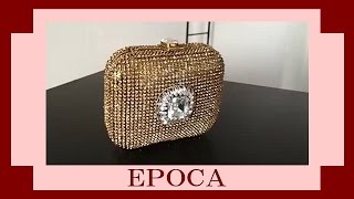 【ファッション】EPOCA／ゴールドとクリスタルのクラッチバッグ