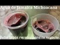 Agua fresca de jamaica Michoacána agua de 3 hervidas sabor jamaica