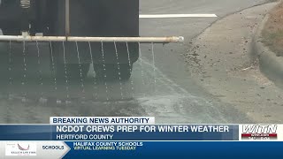 NCDOT crews prepare roads for winter weather in Hertford and Bertie counties