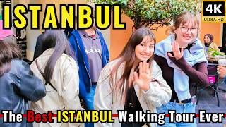 Istanbul Istiklal Street Walking Tour 4K | Hidden Streets to Galata Tower | Pera Palace &amp; Shops