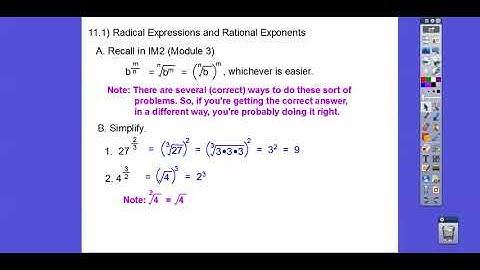 Radical Expressions and Rational Exponents - Module 11.1
