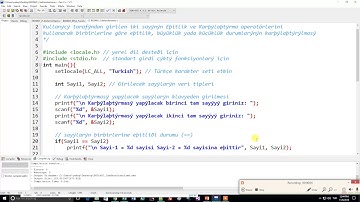 B020603 | C de Karşılaştırma Operatörleri, İki Sayı Örneği (2/2)