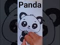 Drawing of a cute panda 🐼 # shortsvideos #panda #drawing  #kidsdrawing