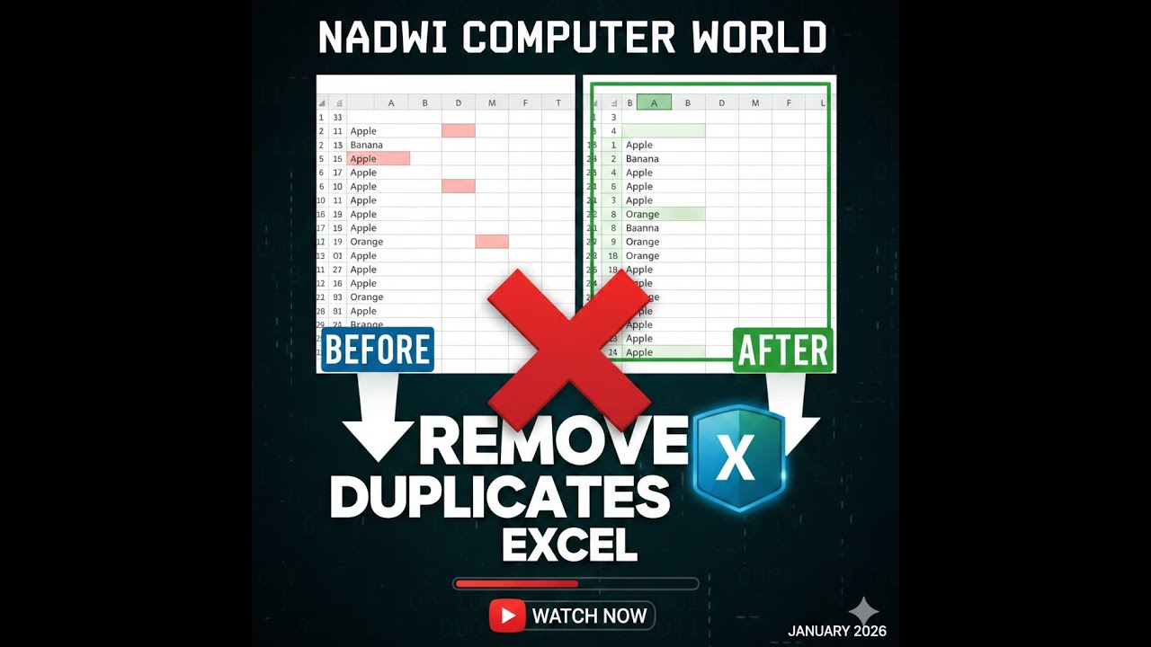 How to Remove Duplicate Values in Excel (Fast & Easy) | Nadwi Computer ...