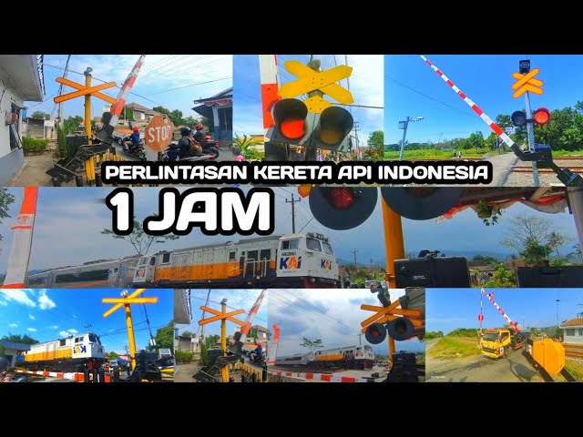 [1 JAM] Kompilasi Perlintasan Kereta Api Indonesia Railroad Crossing Indonesian 2023 class=