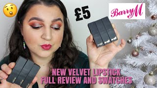 Full Collection Of The Barry M New Velvet Lipsticks Review And Swatches
