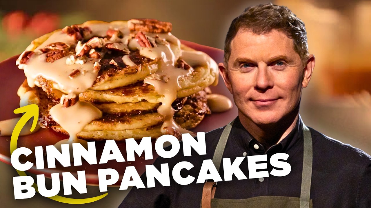 Bobby Flay’s Cinnamon Bun Pancakes 🥞 Brunch @ Bobby’s