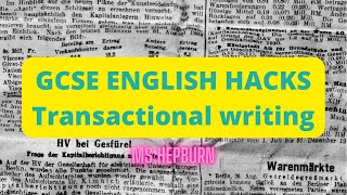 GCSE English transactional writing; newspaper articles