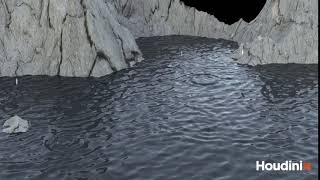 Houdini Pond Water Ripple - By Ripple Solver