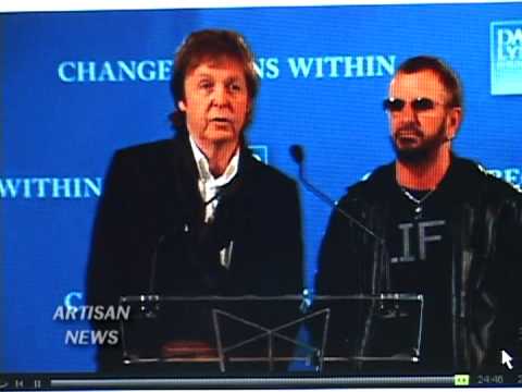 BEATLES BENEFIT MEDITATION WITH HELP FROM HARPER, VEDDER, CROW, DONOVAN, BEACH BOYS