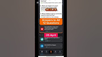 CEX.IO Quiz Answers Today - 05 April | CEX.IO Airdrop | 100% Correct! Claim Free Crypto Instantly! 🚀