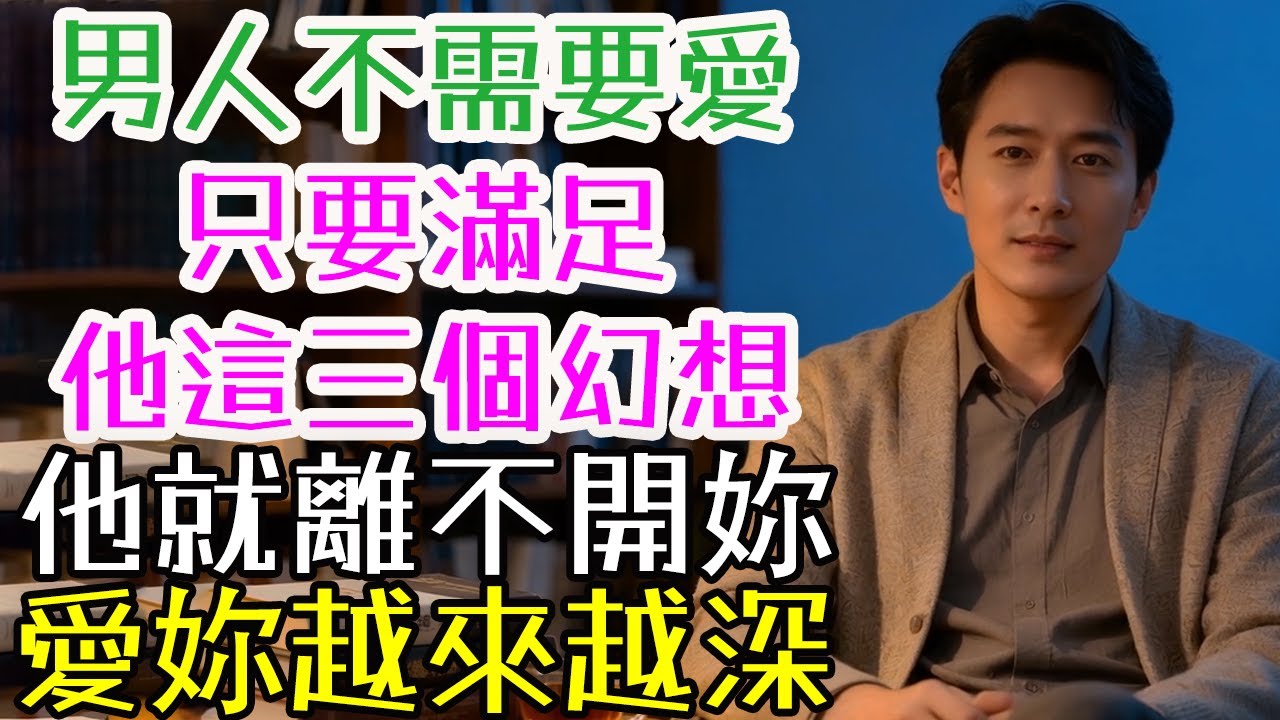 男人不需要愛，只要滿足他這三個幻想，他就離不開妳，愛妳越來越深#男人 #女人 #愛 #幻想 #滿足 #離不開 #崇拜感 #安全感 #親密感 #理解 #信任 #尊重 #肯定 #脆弱 #改變 #未來 #