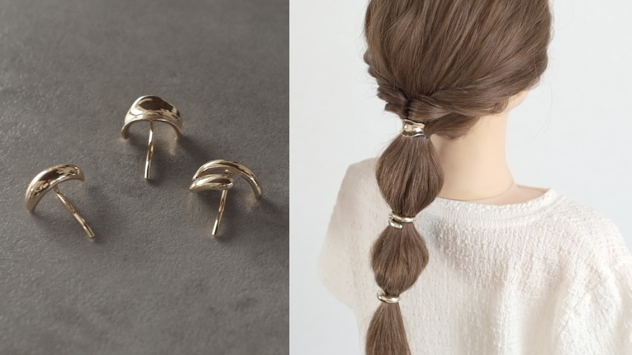[Long Hairstyle] Perfect Style for Daily Life & Casual Outings |Cute Bubble Ponytail with Hair Cuffs