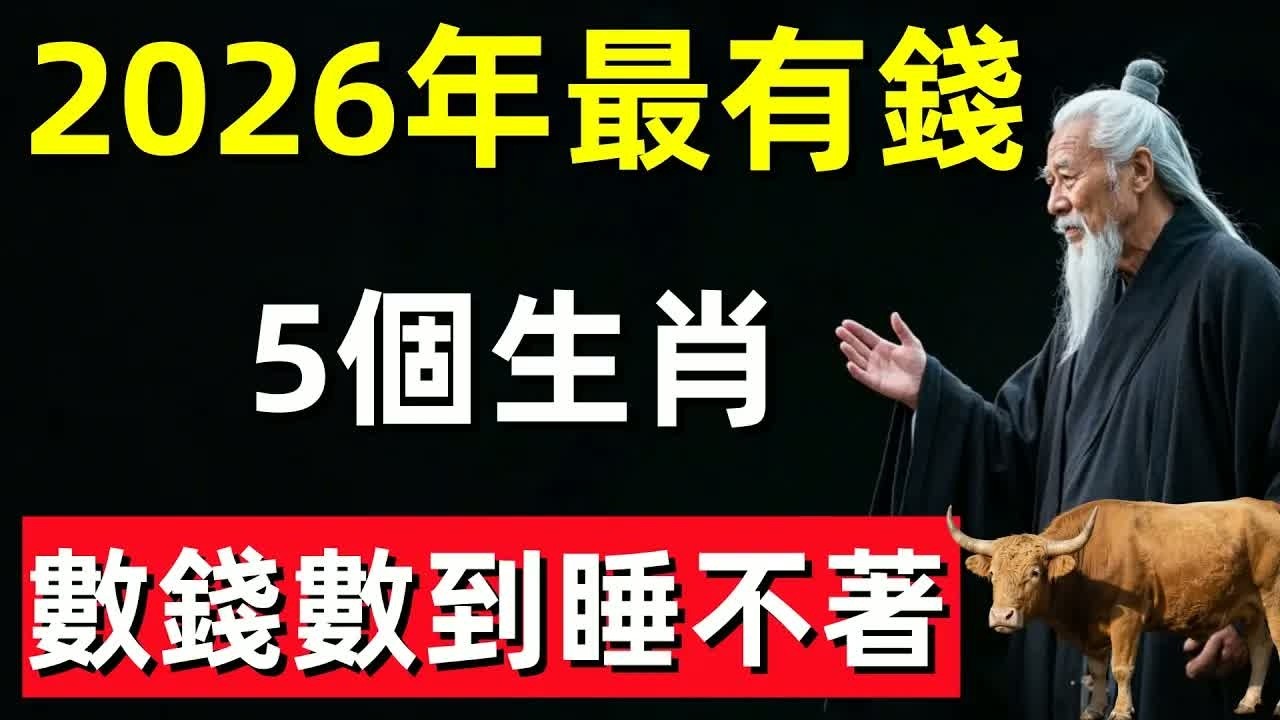 別錯過！2026年最有錢，財運最爆的5個生肖，第1名驚人！明年賺到手軟不是夢！退休躺賺，數錢數到睡不著，福氣財運享不完！#修行思維 #修行 #福報 #禪 #道德經 #覺醒 #開悟 #禅修