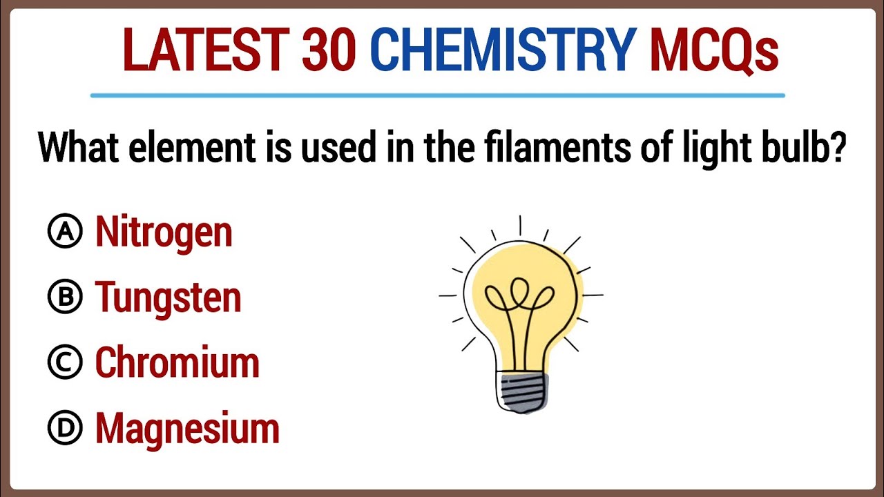 Latest 30 chemistry mcq | chemistry MCQs for all competitive exam #bscnursingmcq
