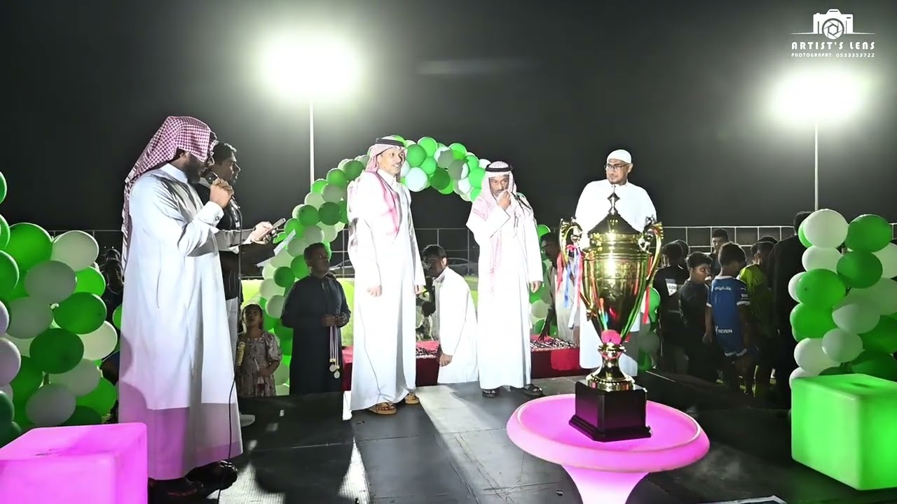 المباراة النهائية للدورة الرمضانية بقرية الخلفة لعام ١٤٤٧ هـ بين فريقي العروس والخضراء 