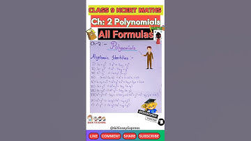 class 9 maths chapter 2 polynomials formulas || ncert class 9 maths chapter 2 all formulas