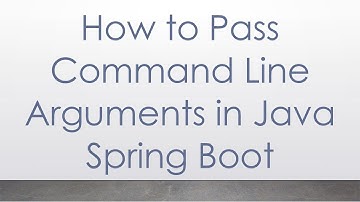 How to Pass Command Line Arguments in Java Spring Boot