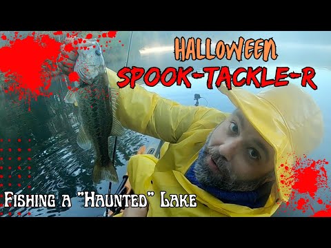 Fishing a Haunted Lake at a True Crime Site - Halloween Kayak Bass Fishing  - John D. Long Lake 