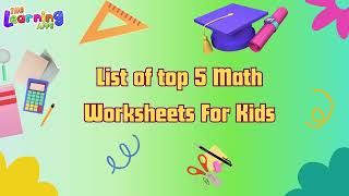 List of Top 5 Math Worksheets | Math Worksheet for Kids Online| Learn with Fun | TheLearningApps.com