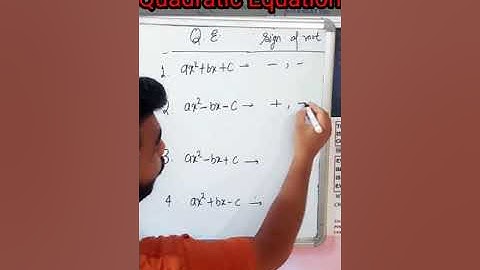 Sign Of Root Of a Quadratic Equation || Mathstrick || Nitin