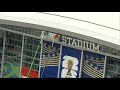 'AT&T' logo covered as it changes to 'Dallas Stadium' for FIFA World Cup
