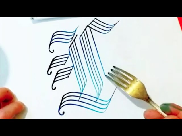 SUPER SATISFYING VIDEO COMPILATION (FORK CALLIGRAPHY AND DRAWING)