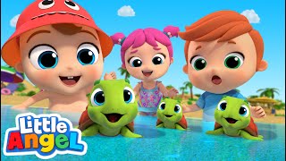 Beach Rescue Team Song ( Saving Turtles ) | Little Angel Kids Songs \& Nursery Rhymes