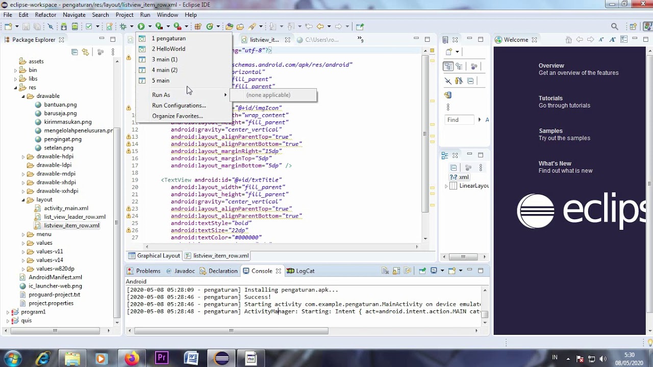 MEMBUAT LIST VIEW Menggunakan Eclipse - YouTube