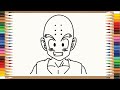 كيفية رسم كريلين من انمي دراغون بول بالخطوات How To Draw Krillin Easy Step By Step Art Easy 