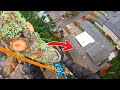 Massive Tree removal Hanging Directly Over a House!