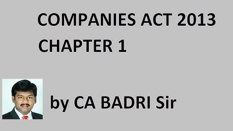 Companies Act 2013 : Chapter 1