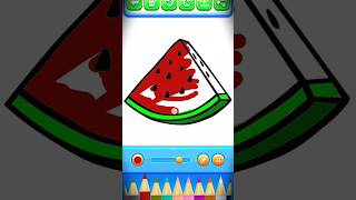Watermelon 🍉 Coloring Fun #shorts #kidsvideo  #colors