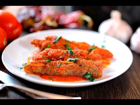 Beef rolls in tomato sauce Mexican Food