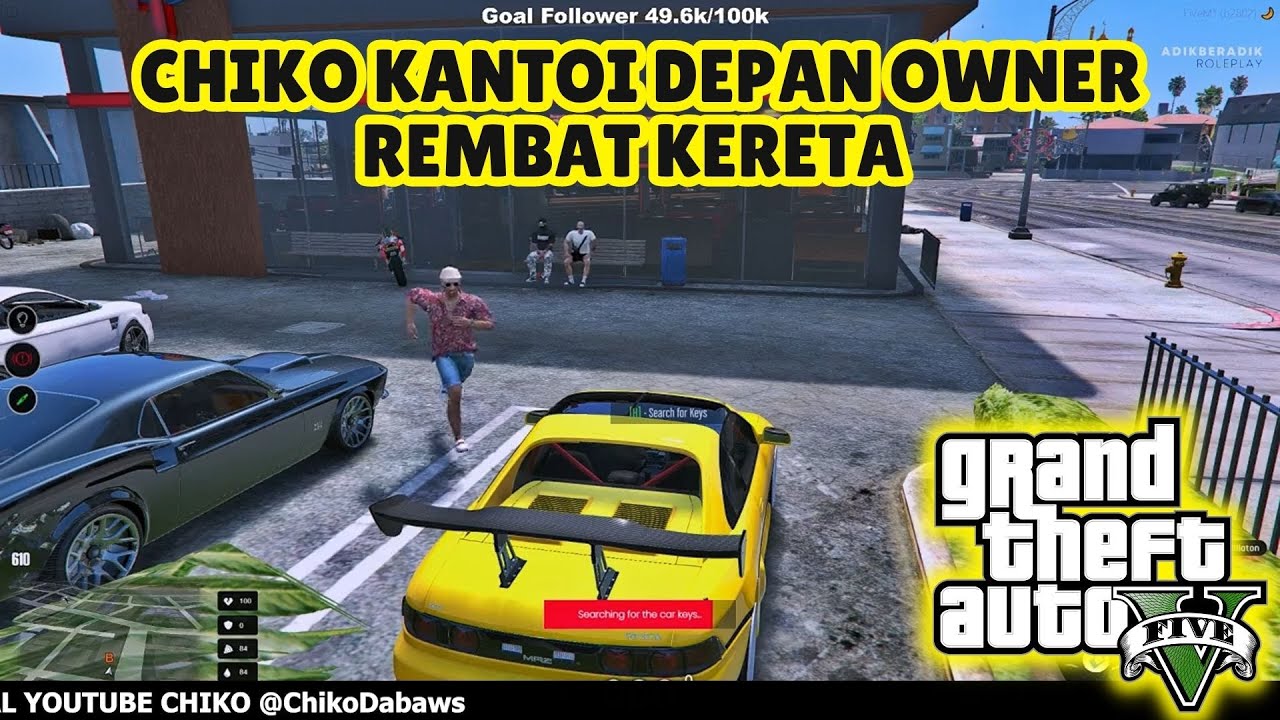 🔴 GTA 5 | CHIKO KANTOI DEPAN OWNER REMBAT KERETA DEKAT KEDAI BURGER