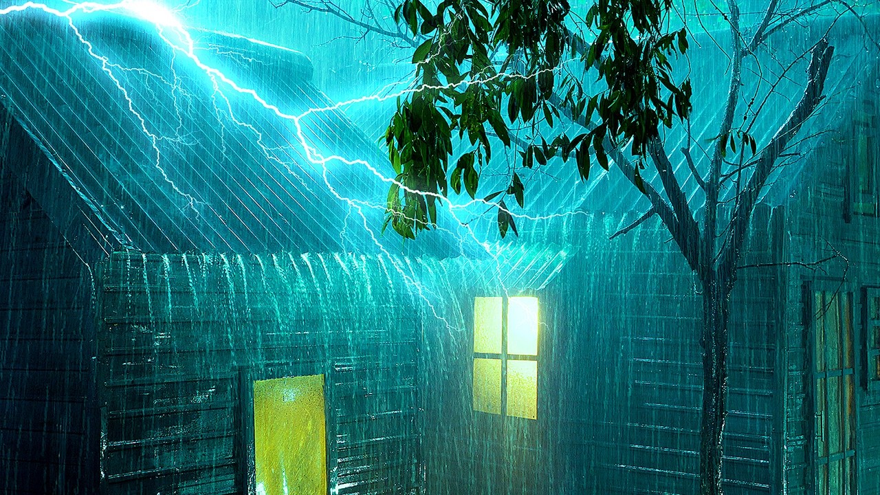 Lluvia Intensa y Trueno Fuerte Toda la Noche 🌧️ Sonidos Naturales para ...