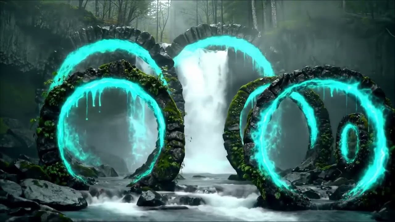 🌀 Healing Portal: Deep Relaxation Waterfall & Spiritual Ambient Music 🌊 | Clear Negative Stress 🌿