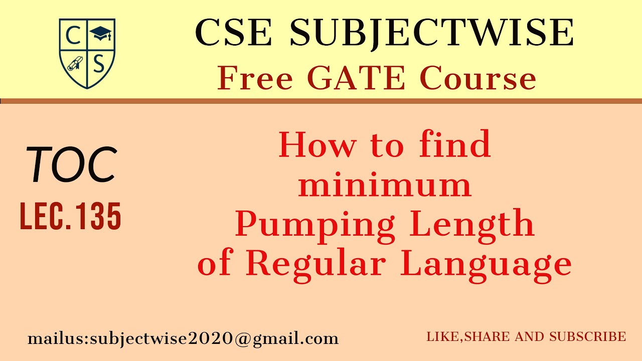 Lec 135 How To Find Minimum Pumping Length For Regular Language
