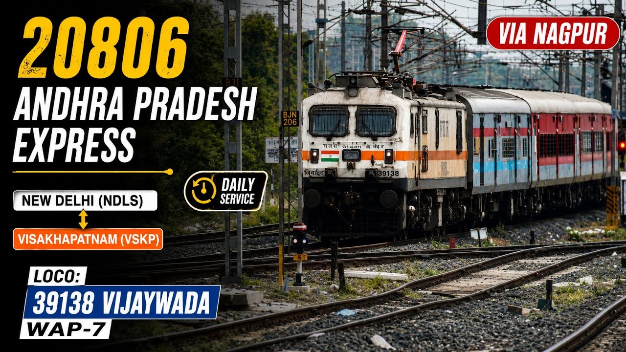 haluc❤ 20806 Andhra Pradesh Express New Delhi To Visakhapatnam via Nagpur