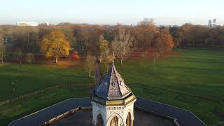 Drone shot of the drinking fountain in ...