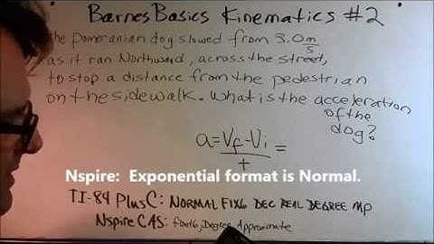 BarnesBasics: Physics kinematics-acceleration problem #2, Mark 1