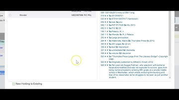 Merging Bibliographic / MARC Records And Associated Holdings In OPALS