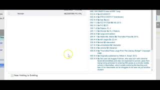Merging Bibliographic / MARC Records And Associated Holdings In OPALS