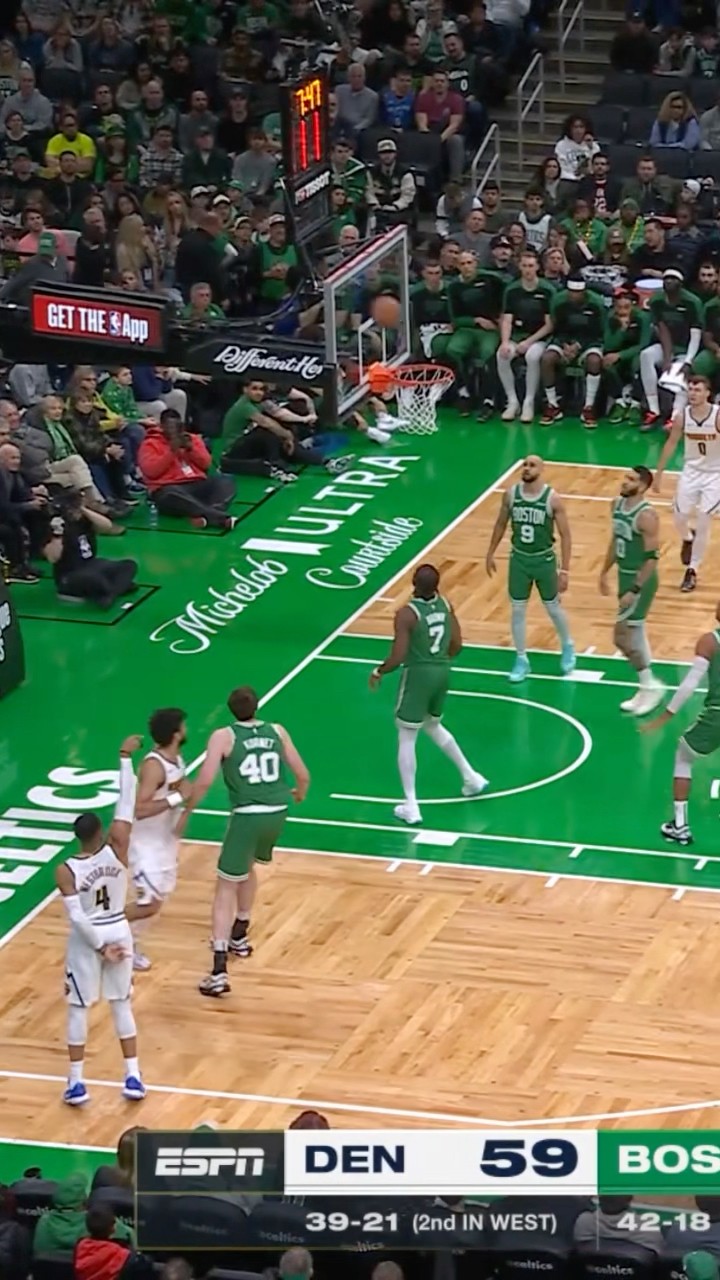 Jamal Murray weaves through the defense then throws a behind the back dime to Westbrook for 3