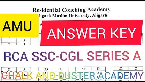 AMU RCA SSC-CGL ANSWER KEY 2020-21